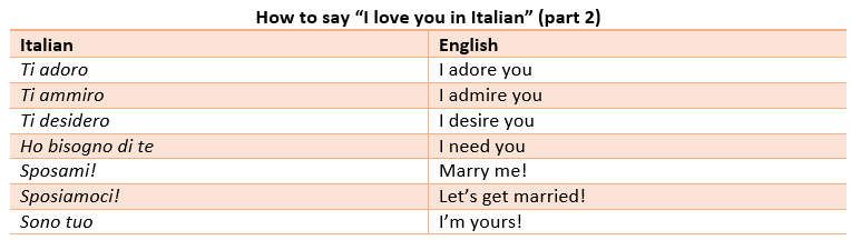 How To Say ‘i Love You In Italian Commonly Used Words